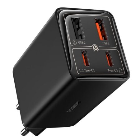 Baseus kiirlaadija GaN6 Pro 65W 2xUSB-A + 2xUSB-C QC PD koos USB-C kaabliga 1m