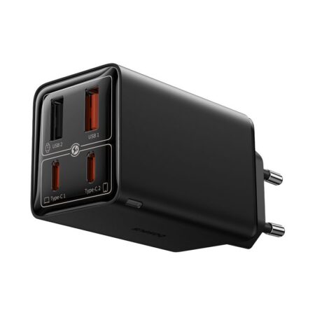 Baseus kiirlaadija GaN6 Pro 65W 2xUSB-A + 2xUSB-C QC PD koos USB-C kaabliga 1m alternatiivne vaade